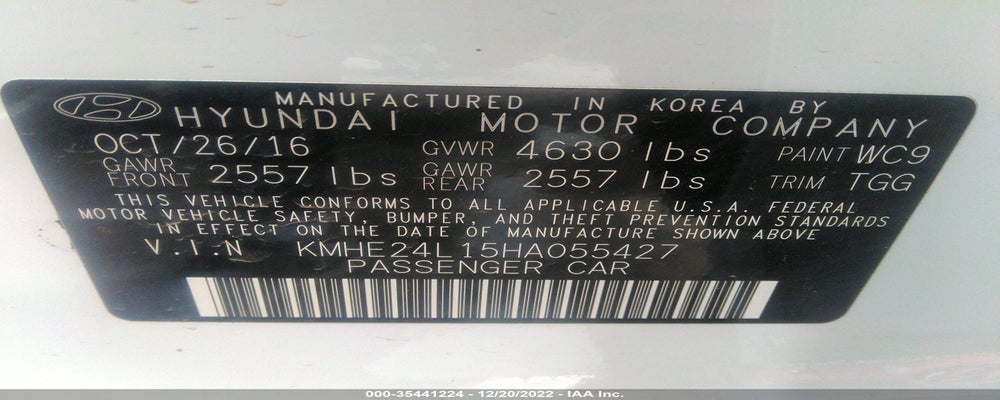 KMHE24L15HA055427 2017 HYUNDAI SONATA SE photo no. 9