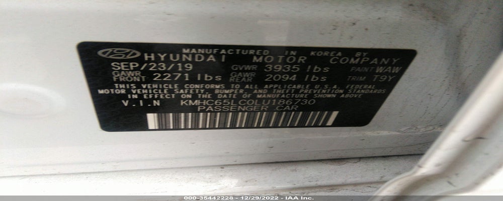 KMHC65LC0LU186730 2020 HYUNDAI IONIQ HYBRID photo no. 9