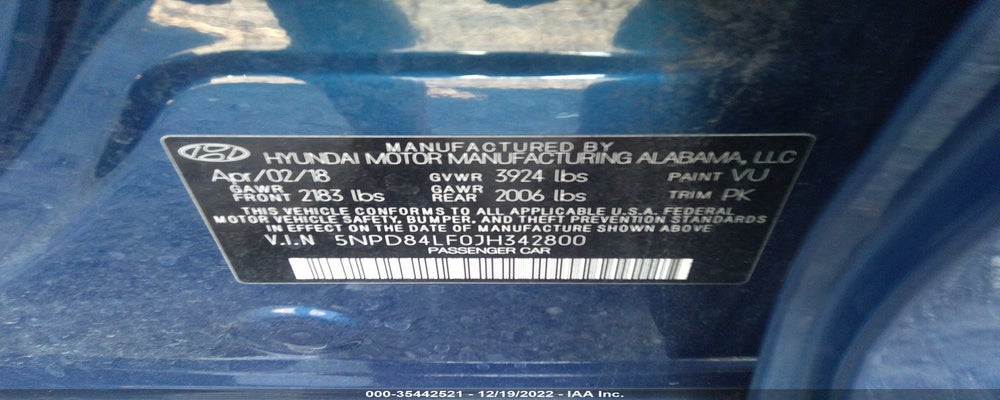5NPD84LF0JH342800 2018 HYUNDAI ELANTRA photo no. 9