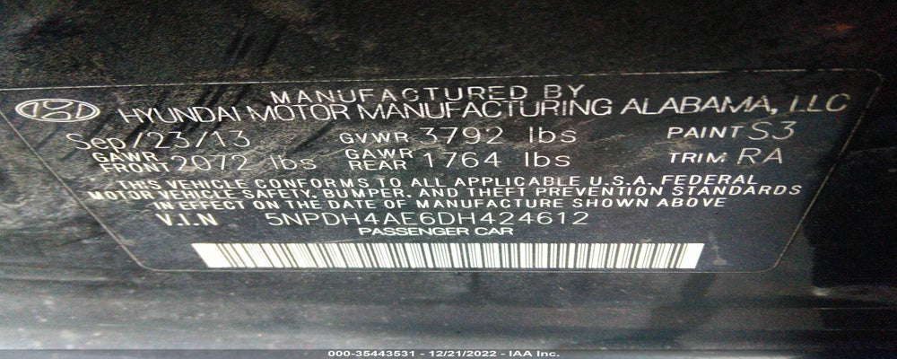 5NPDH4AE6DH424612 2013 HYUNDAI ELANTRA photo no. 9
