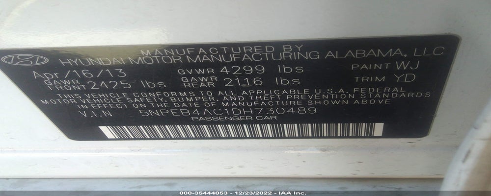 5NPEB4AC1DH730489 2013 HYUNDAI SONATA photo no. 9