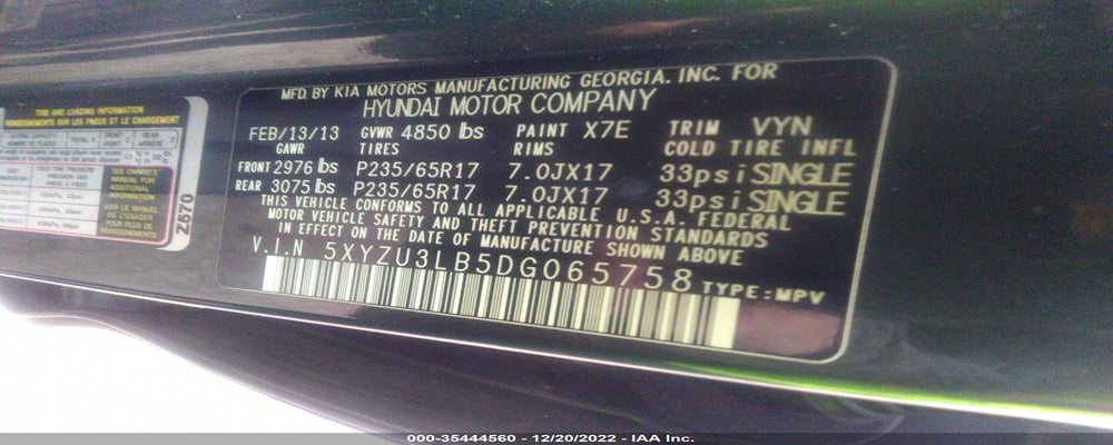 5XYZU3LB5DG065758 2013 HYUNDAI SANTA FE SPORT photo no. 9