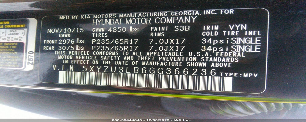 5XYZU3LB6GG366236 2016 HYUNDAI SANTA FE SPORT photo no. 9