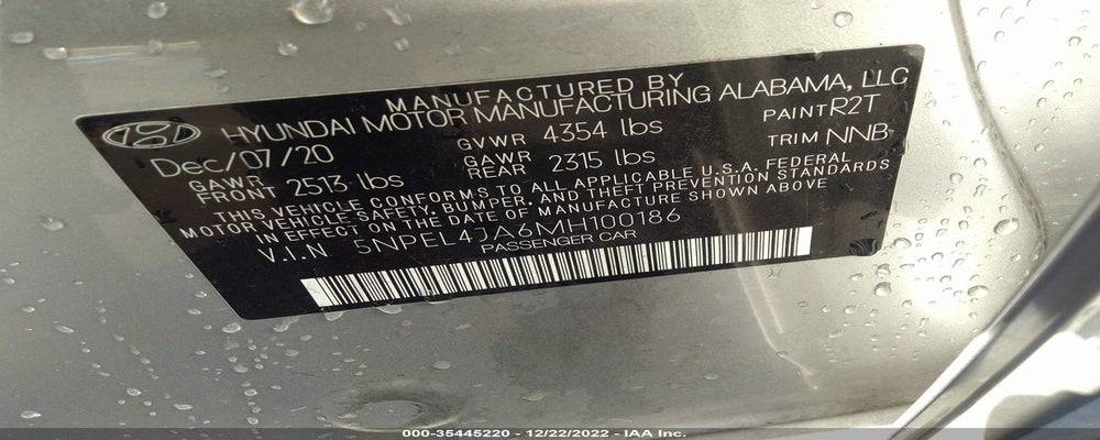 5NPEL4JA6MH100186 2021 HYUNDAI SONATA photo no. 9