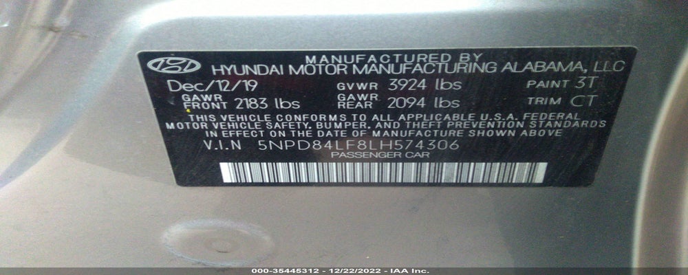 5NPD84LF8LH574306 2020 HYUNDAI ELANTRA photo no. 9