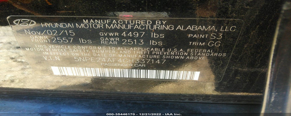 5NPE24AF4GH337147 2016 HYUNDAI SONATA photo no. 9