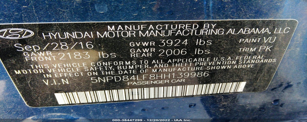 5NPD84LF8HH139986 2017 HYUNDAI ELANTRA photo no. 9