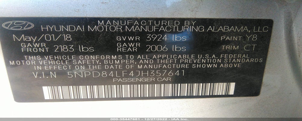 5NPD84LF4JH357641 2018 HYUNDAI ELANTRA photo no. 9