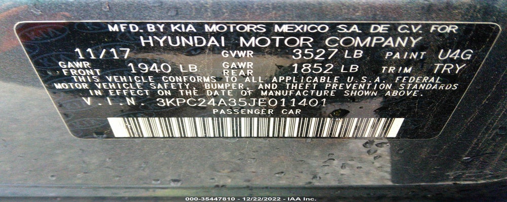 3KPC24A35JE011401 2018 HYUNDAI ACCENT photo no. 9