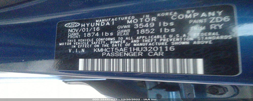 KMHCT5AE1HU320116 2017 HYUNDAI ACCENT photo no. 9