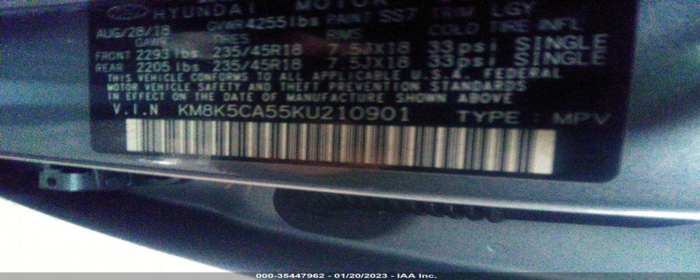 KM8K5CA55KU210901 2019 HYUNDAI KONA photo no. 9