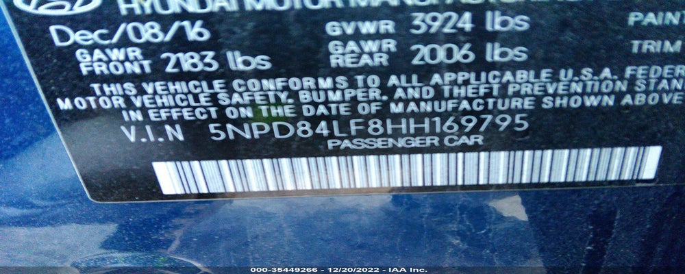 5NPD84LF8HH169795 2017 HYUNDAI ELANTRA photo no. 9