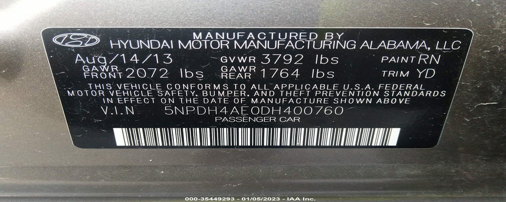 5NPDH4AE0DH400760 2013 HYUNDAI ELANTRA photo no. 9