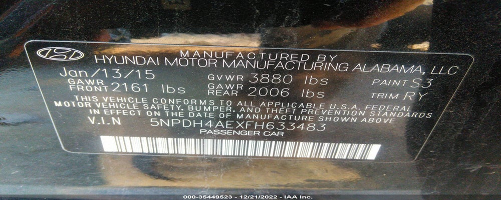 5NPDH4AEXFH633483 2015 HYUNDAI ELANTRA photo no. 9