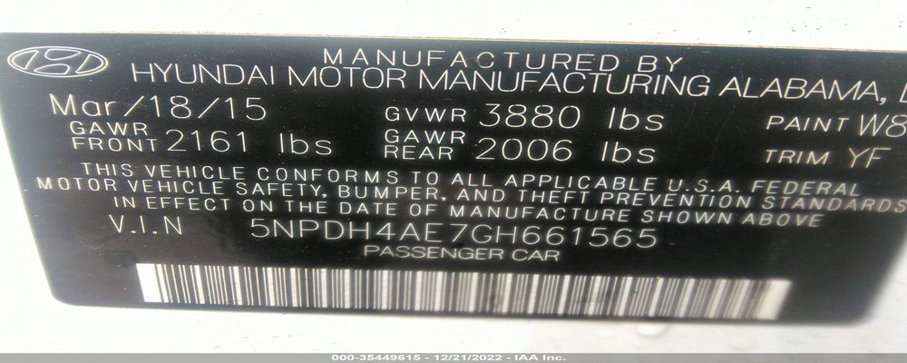 5NPDH4AE7GH661565 2016 HYUNDAI ELANTRA photo no. 9