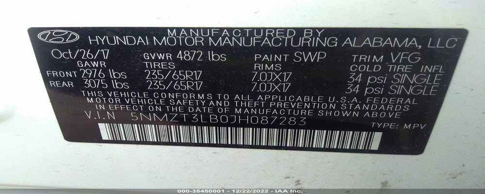 5NMZT3LB0JH087283 2018 HYUNDAI SANTA FE SPORT photo no. 9