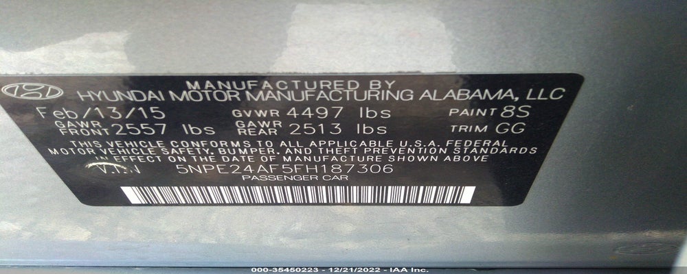 5NPE24AF5FH187306 2015 HYUNDAI SONATA photo no. 9