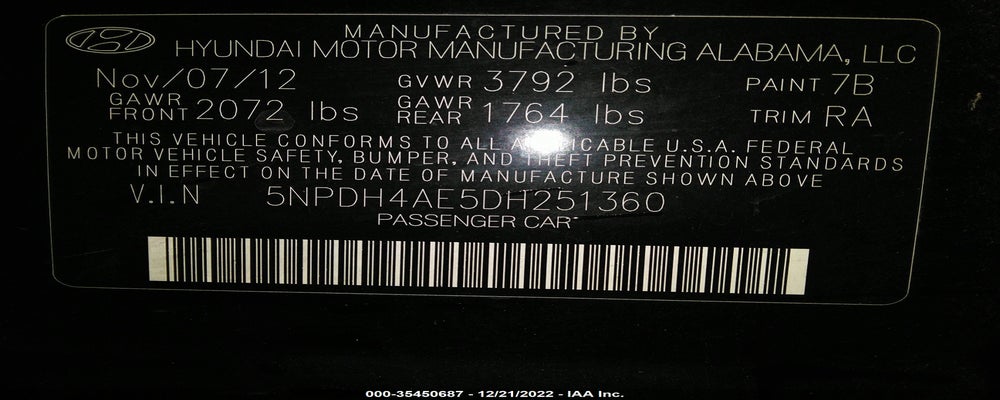 5NPDH4AE5DH251360 2013 HYUNDAI ELANTRA photo no. 9