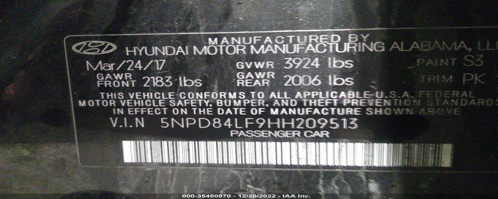 5NPD84LF9HH209513 2017 HYUNDAI ELANTRA photo no. 9