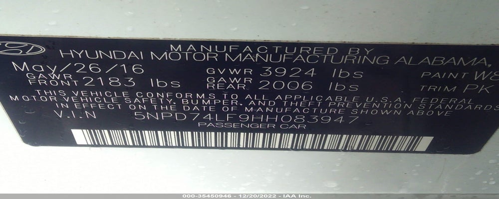 5NPD74LF9HH083947 2017 HYUNDAI ELANTRA photo no. 9