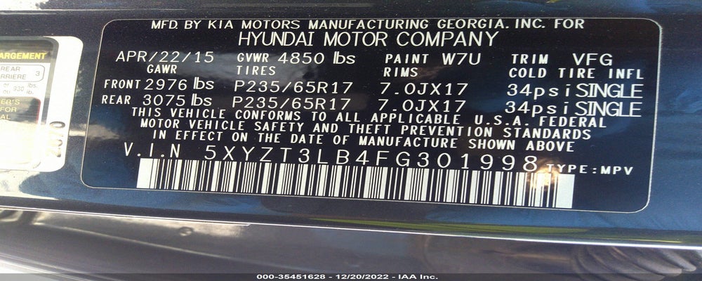 5XYZT3LB4FG301998 2015 HYUNDAI SANTA FE SPORT photo no. 9