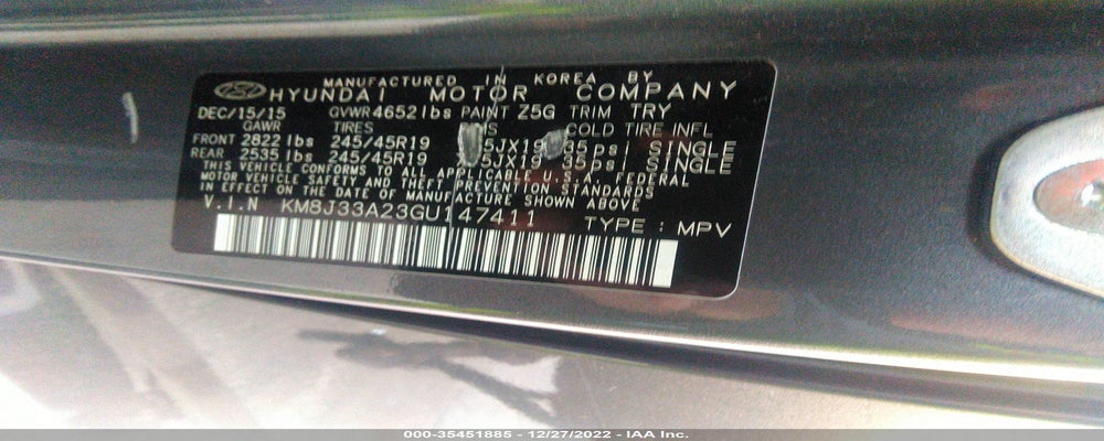 KM8J33A23GU147411 2016 HYUNDAI TUCSON photo no. 9