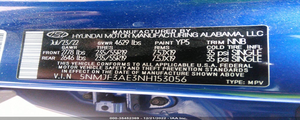 5NMJF3AE3NH153056 2022 HYUNDAI TUCSON photo no. 9