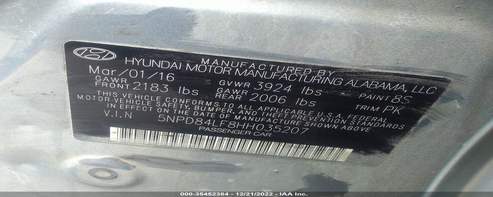 5NPD84LF8HH035207 2017 HYUNDAI ELANTRA photo no. 9