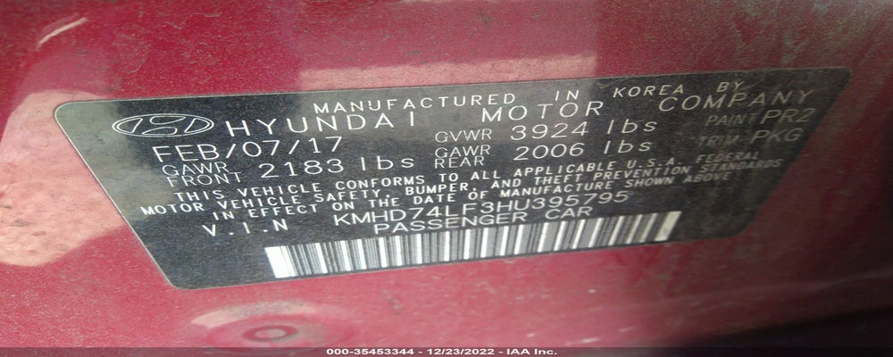 KMHD74LF3HU395795 2017 HYUNDAI ELANTRA photo no. 9