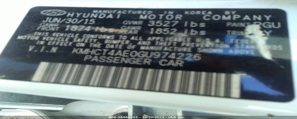 KMHCT4AE0GU974226 2016 HYUNDAI ACCENT photo no. 9