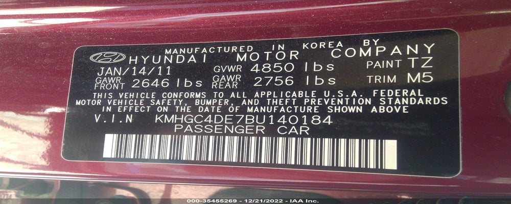 KMHGC4DE7BU140184 2011 HYUNDAI GENESIS photo no. 9