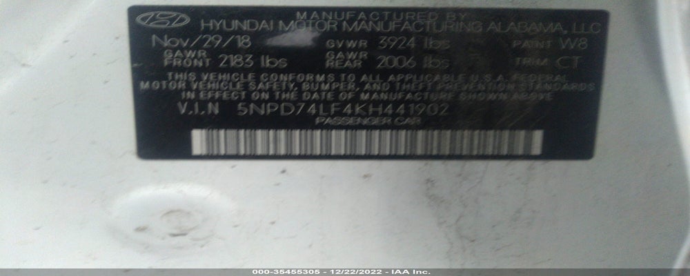 5NPD74LF4KH441902 2019 HYUNDAI ELANTRA photo no. 9