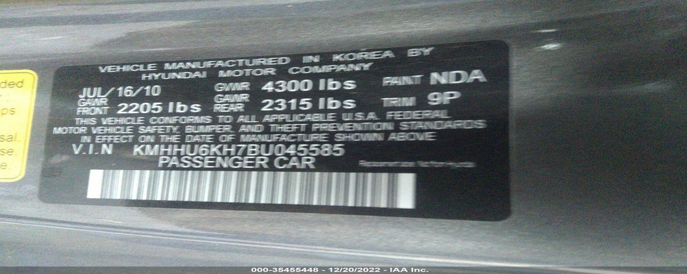 KMHHU6KH7BU045585 2011 HYUNDAI GENESIS COUPE photo no. 9