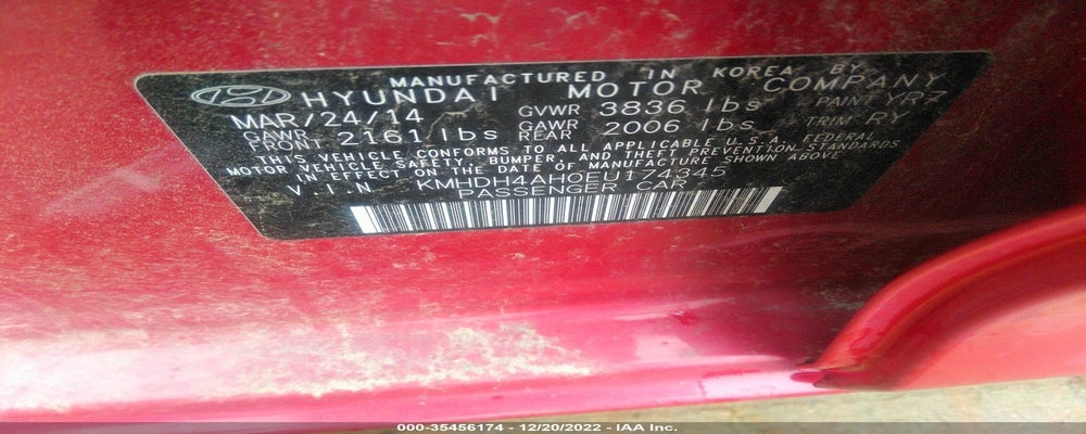KMHDH4AH0EU174345 2014 HYUNDAI ELANTRA photo no. 9