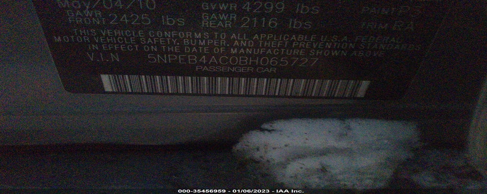 5NPEB4AC0BH065727 2011 HYUNDAI SONATA photo no. 9