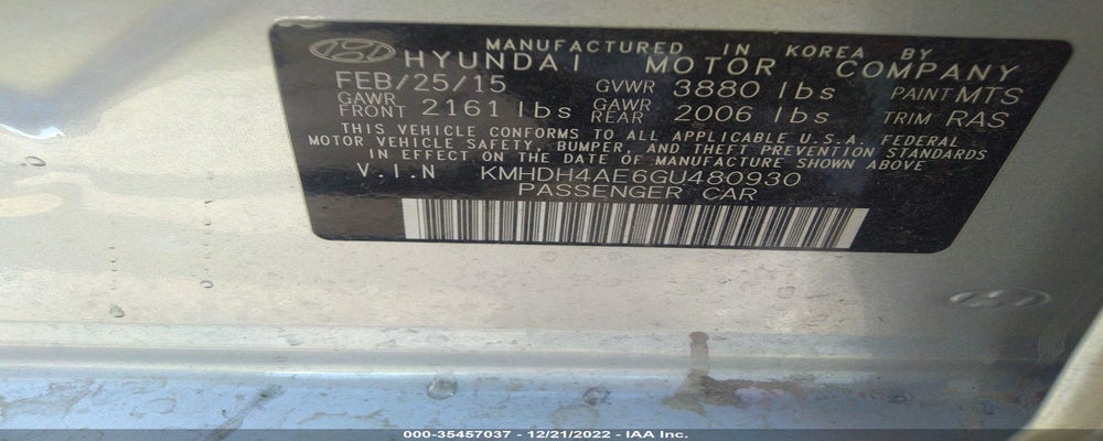 KMHDH4AE6GU480930 2016 HYUNDAI ELANTRA photo no. 9