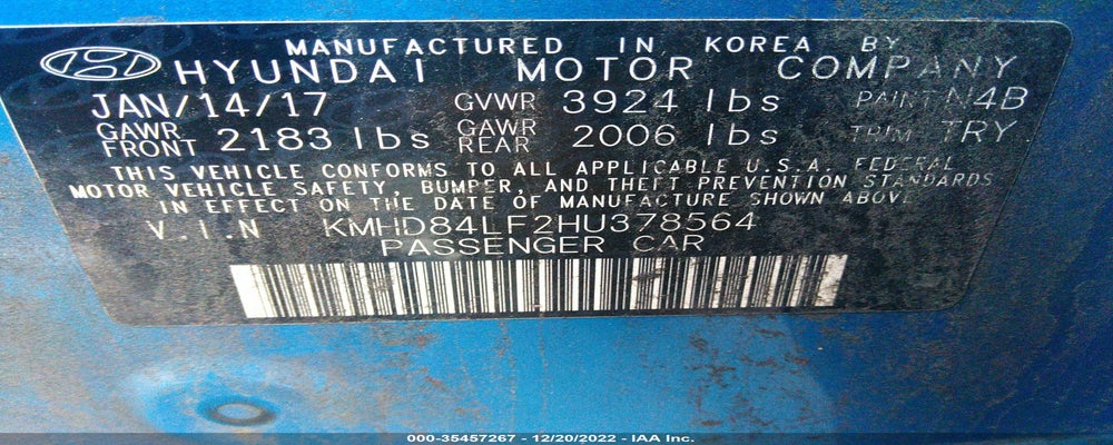 KMHD84LF2HU378564 2017 HYUNDAI ELANTRA photo no. 9