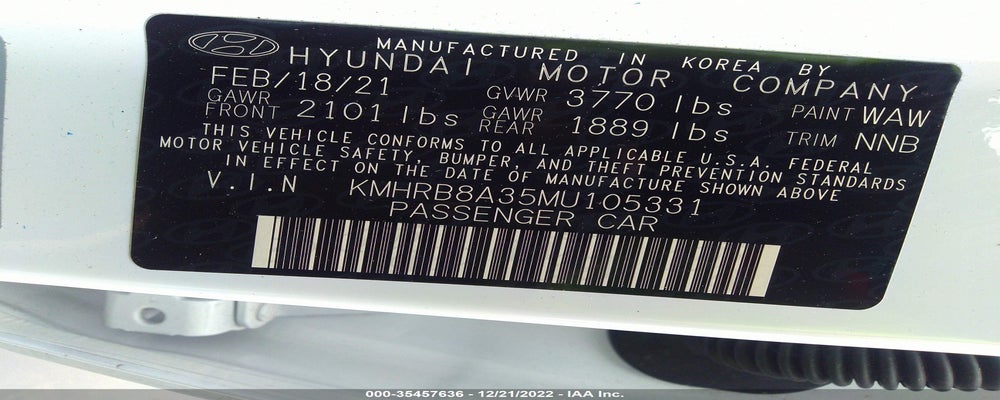 KMHRB8A35MU105331 2021 HYUNDAI VENUE photo no. 9