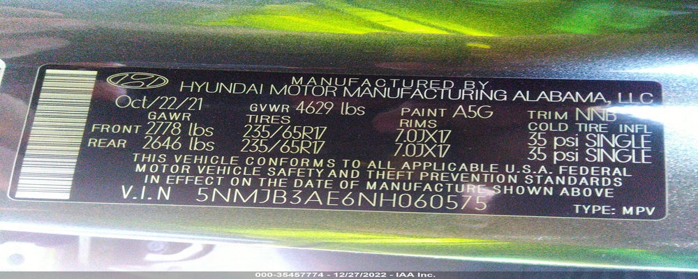 5NMJB3AE6NH060575 2022 HYUNDAI TUCSON photo no. 9