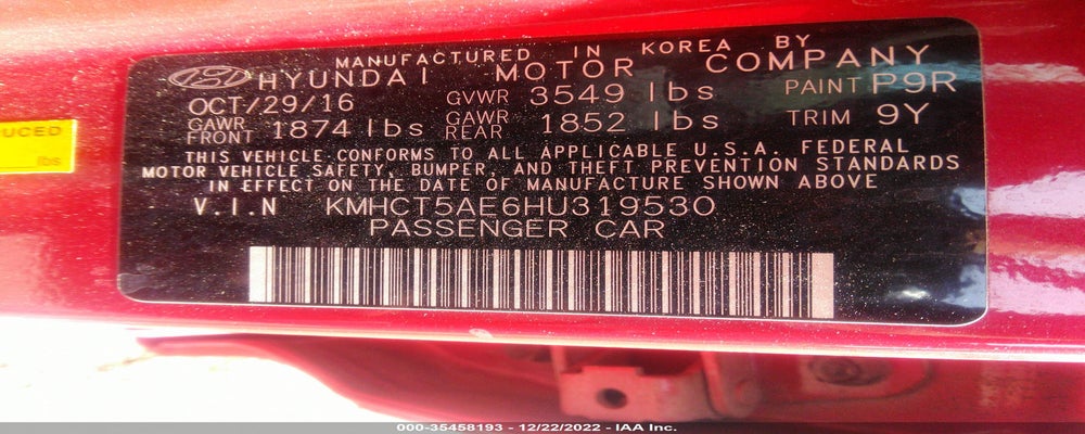 KMHCT5AE6HU319530 2017 HYUNDAI ACCENT photo no. 9