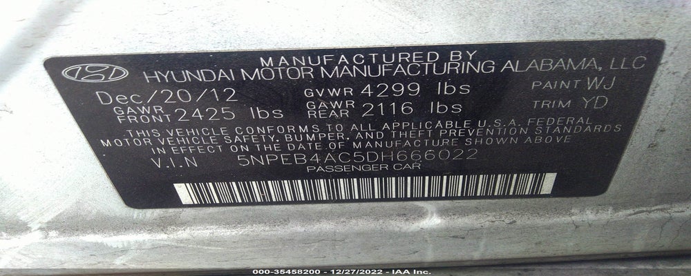 5NPEB4AC5DH666022 2013 HYUNDAI SONATA photo no. 9