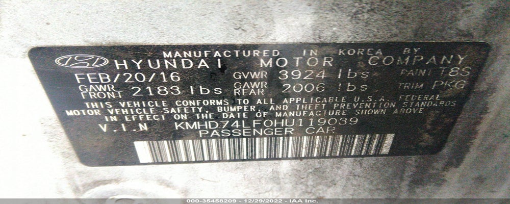 KMHD74LF0HU119039 2017 HYUNDAI ELANTRA photo no. 9
