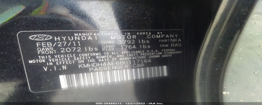 KMHDH4AE6BU117164 2011 HYUNDAI ELANTRA photo no. 9