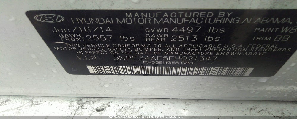 5NPE34AF5FH021347 2015 HYUNDAI SONATA photo no. 9