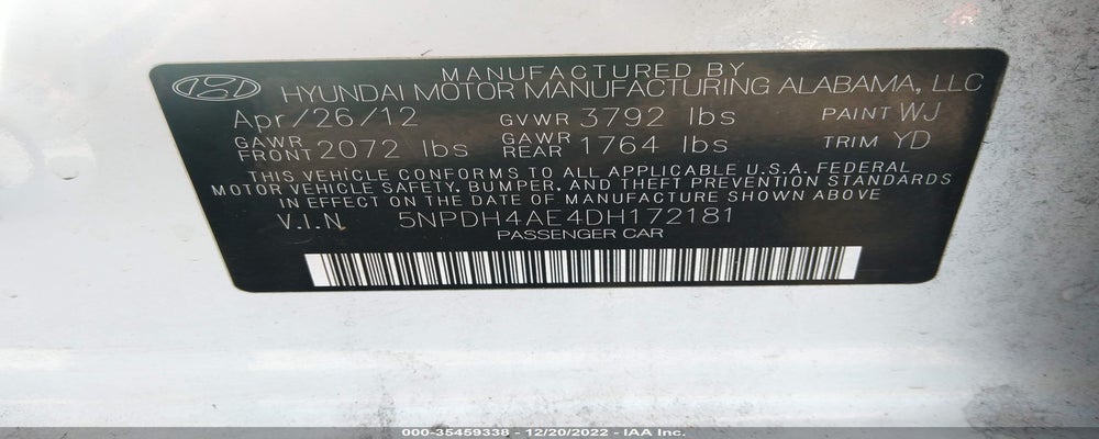 5NPDH4AE4DH172181 2013 HYUNDAI ELANTRA photo no. 9
