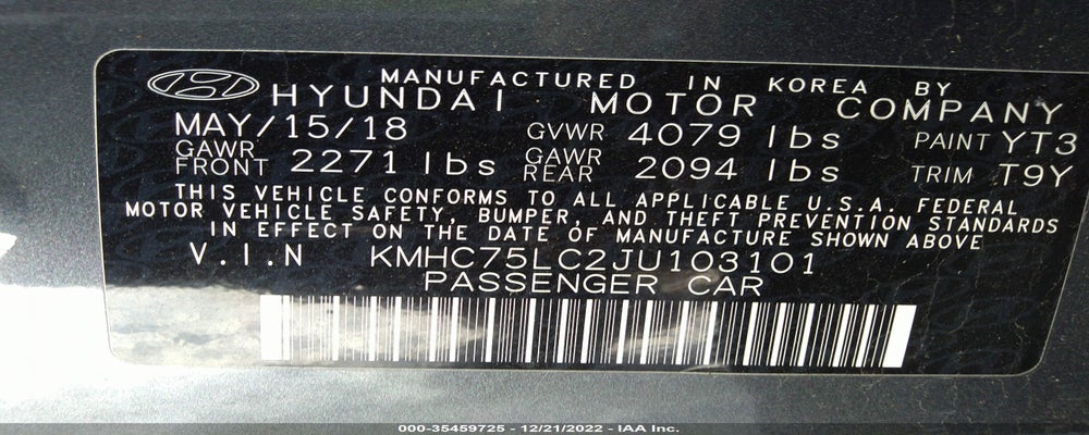 KMHC75LC2JU103101 2018 HYUNDAI IONIQ HYBRID photo no. 9