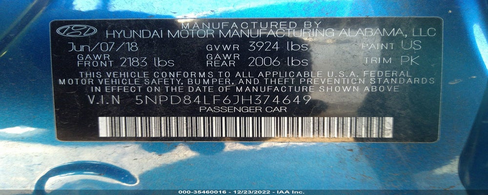 5NPD84LF6JH374649 2018 HYUNDAI ELANTRA photo no. 9