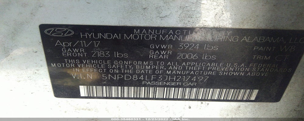 5NPD84LF3JH217497 2018 HYUNDAI ELANTRA photo no. 9