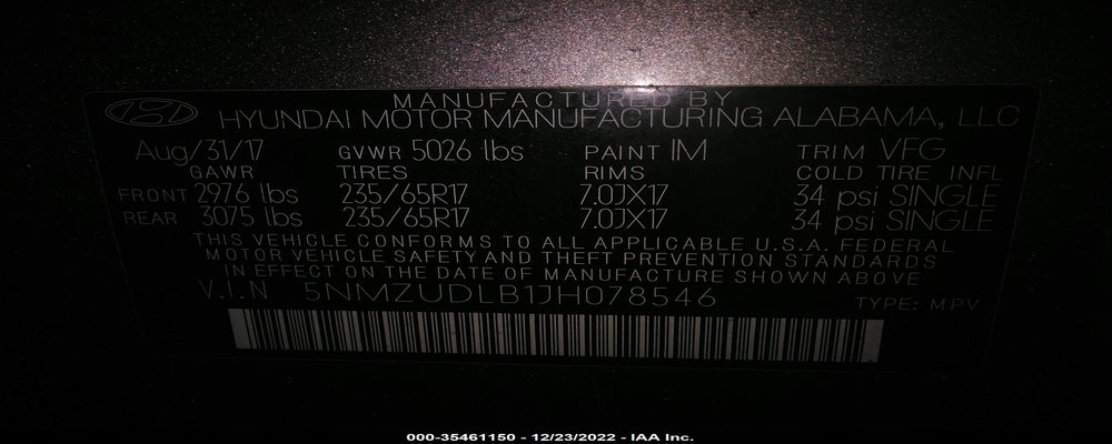 5NMZUDLB1JH078546 2018 HYUNDAI SANTA FE SPORT photo no. 9