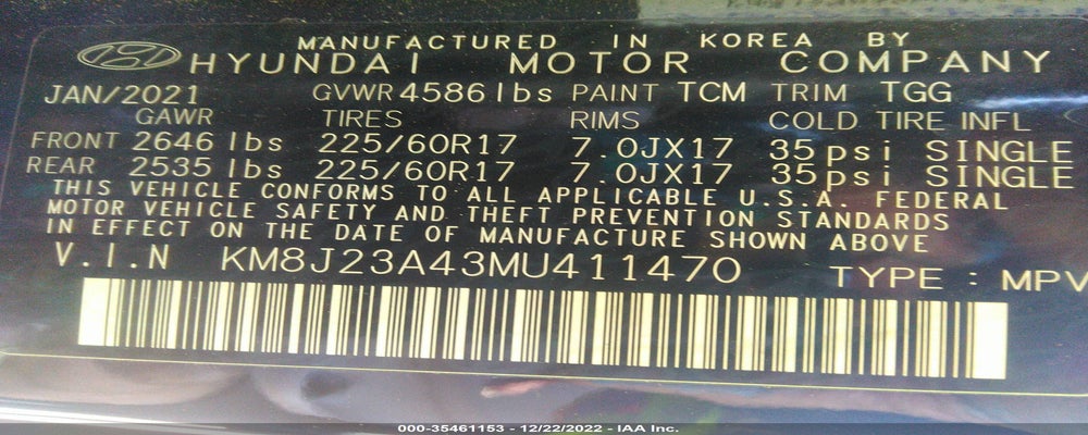 KM8J23A43MU411470 2021 HYUNDAI TUCSON photo no. 9